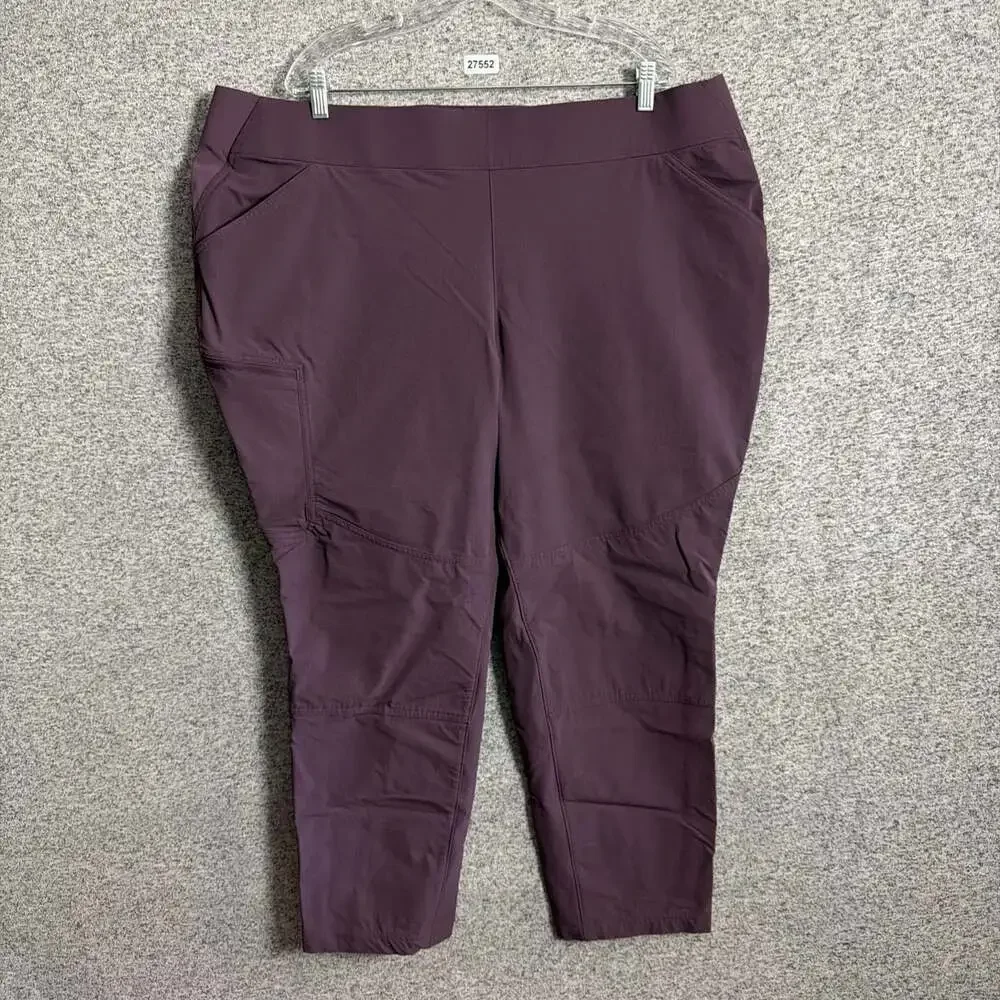 Duluth Trading Women's Plus Size 24x29 Purple Flexpedition Pull On Slim Leg Pant